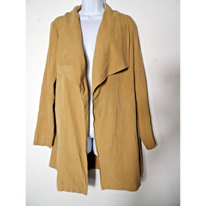 Love Tree Medium Trench Sweater Micro Suede Long Coat Open Style Lightweight Ca
